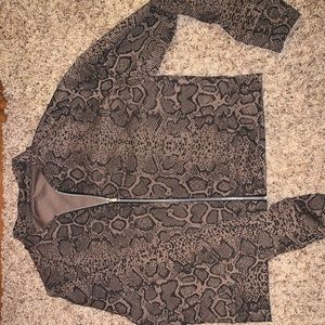 Crocodile print bomber jacket